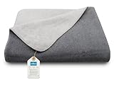 ZOLLNER Kuscheldecke zweifarbig in 150x200 cm - kuschelige Sofadecke in grau - waschbar bis 40°C - langlebiges Mischgewebe - Hotelwäschequalität - Oeko Tex® Zertifiziert