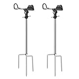 AVCMOTO Rutenhalter, 2 Stück Universal Edelstahl Angelrutenhalter, Angelzubehör 360° Verstellbar Rutenhalter, Geschenke für Männer, Abnehmbar, Leicht zu Tragen