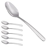 FOXAS 6er 16CM Dessert Löffel, Größe Teelöffel Kaffeelöffel Set aus 18/8 Edelstahl, Müslilöffel, Joghurtlöffel, Esslöffel Suppenlöffel für Kinder, Spülmaschinenfest, Serie Bon Appétit