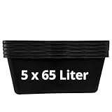 Mörtelkästen 65-90 liter | Mörtelkübel rund oder eckig | Kunstoff-Wannen in Markenqualität | Pflanzkübel für Hochbeet (5 x 65l eckig)