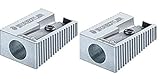 STAEDTLER Einloch-Qualitäts-Aluminium-Anspitzer X (Silber, 2)