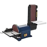 RONGQI Elektrischer Band- und Tellerschleifer 550 W 200 mm, Bandschleifer Stationaer, Tellerschleifer, Schleifgerät, Schleifmaschine, Bandschleifmaschine