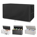 Iptienda Gartenbox Abdeckung Wasserdichte,500D Oxford Garten Kissentruhe Allzwecktruhe Kissenbox Abdeckung,Aufbewahrungsbox Garten Schutzhuelle UV-Schutz,Gartenbox Schutzplane Abdeckungen,125*64*60cm