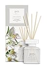 ipuro - Essentials Raumduft White Lily 50ml | Raumerfrischer mit Pfirsich, Maiglöckchen, Jasmin, Nelke, weißem Moschus & Zedernholz Duft Aroma | Diffuser mit Stäbchen | Lufterfrischer für Wohnung