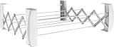 Leifheit Wandtrockner Teleclip 74 Extendable, 4,2m Trockenleine, ausziehbarer Wandtrockner, platzsparender Trockner, kompakt und robust, Wäschetrockner für die Wand, Wäschreck mit Wandmontage, Blau