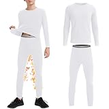 AKKQHH Thermounterwäsche Kinder Funktionsunterwäsche Skiunterwäsche Weich Warm Fleegefüttert Für Jungen Mädchen Winter Fussball Schneeanzug
