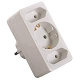 as - Schwabe 3-fach Steckdose Weiß 230V 16A - Schuko-/Euroadapter - Mehrfachsteckdose Kompakt und Sicher - Erhöhter Berührungsschutz - Platzsparend für 3 Geräte- Ideal für Homeoffice, 49111