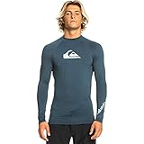 Quiksilver Herren Standard All Time Langarm Rashguard UPF 50 Sonnenschutz Surf Shirt, Marineblauer Blazer Heather, M