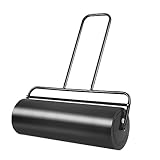 FANTASK Rasenwalze Handwalze 63L, Gartenwalze mit Griff, Ø 30CM, befüllbar mit Wasser/Sand, Schwerlasttrommel Graswalze Trommel, Schwarz
