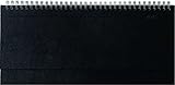 Tisch-Querkalender Balacron schwarz 2024 - Büro-Planer 29,7x13,5 cm - mit Registerschnitt - Tisch-Kalender - verlängerte Rückwand - 1 Woche 2 Seiten