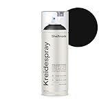 shelfmade Kreidespray schwarz - hochwertige Kreide Spraydose schwarz - matte chalk Sprayfarben - deckendes Chalk Spray (Midnight - Mitternachtsschwarz)