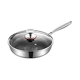 Pfanne Mit Deckel Anbraten - Edelstahl -Bratpfanne | Frittierpfannen Mit Nicht -STIFK | Kochgeschirrpfanne | Kratzerresistent Mit LID Leichtes Kochgeschirr Für Home Apartment Cooking Cooking Saut Küch