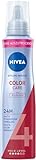 NIVEA Color Care Schaumfestiger, pflegender Haarschaum mit Hitzeschutz, Panthenol & Vitamin B3, Haarfestiger für strahlenden Farbglanz & 24h Halt, Styling Mousse (Haltestufe 4),