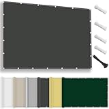 Sonnensegel wasserdicht rechteckig 1x2M, Sonnenschutz Terrasse UV-Schutz, wetterfest, ohne Bohren, 100% Polyester Schattierungsnetz mit Ösen und Seil für Pergola, Anthrazit