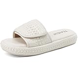 TEAIEUI Perlensandalen mit glitzernden Plateau-Sandalen für Damen, elegant, bequem, zum Hineinschlüpfen, offene Zehen, weiße Plateau-Sandalen, Strandsandalen, Sommer, Freizeitschuhe, Weiss/opulenter