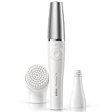 Braun FaceSpa Pro Beauty Set mit Gesichtsepilierer Damen / Damenbart Entferner, Gesichtsreinigungsbürste, Aufsatz, Haarentfernung und Reinigung, SE910, weiß/silber