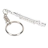 Schlüsselanhänger Flöte - Schmuckzubehör Schlüsselbund Metallschlüssel Ring Dekoration Musikinstrument Ornament Silber