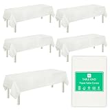 Table Kind 5× Weiße Einweg-Tischdecke aus Papier – Schlichte FSC-Tischdecken für Geburtstag, Hochzeit, Catering, Restaurant, Jubiläum
