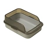 Katzentoilette – offene Katzentoilette, abgedeckte Katzentoilette, Geruchskontrolle, hygienisch, auslaufsicher, leicht zu reinigende Kätzchentoilette, hochseitige Katzentoilette für Zuhause, Haustiere