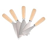 5 Stück Flächenspachtel Set Trockenbau Spachtel Werkzeug Sets, Malerspachtel Set mit Holzgriff, Palettenmesser, Putty Messer Spachtel zum Verspachteln & Abkratzen von Farbe oder Tapete(1/2/3/4/5')