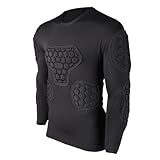 Torwarttrikot, langärmelig, gepolstertes Sportshirt, schützendes Sportshirt, Kompressionsausrüstung, Trainingskleidung für Fußball, Basketball, Paintball, Parkour, Herren, Training, Match