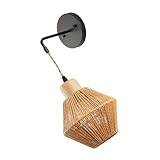 GLEAVI Wandlampe Rattan Vintage Stil Dekorative Wandleuchte für Schlafzimmer Küche Restaurant ohne Glühbirne für Acv Rustikales Design Vielseitig Einsetzbar