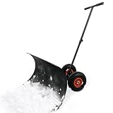 Kuro Sagol Schneeschieber 74 cm Brett | Schneeschaufel Verstellbarer Teleskopgriff | Rutschfester Gummihandgriff | Schnelle Räumung von Auffahrt & Gehweg