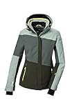 killtec Damen Ksw 67 Wmn Jckt Skijacke/Funktionsjacke Mit Abzippbarer Kapuze Und Schneefang, Grün/grau, 42 EU