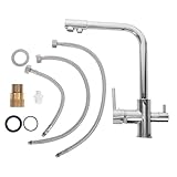 DIYEAH Küchenspülarmatur: Zweigriff-Küchenarmatur mit zwei Sprühköpfen – Spültisch-Mischbatterie für heißes und kaltes Wasser für Haus und Bad