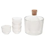 CLISPEED 6 Stück Japanisches Sake Set mit klarem künstlerischem Hammerschlagglas inklusive Sake Karaffe und Trinkbechern vielseitig für Tee und Wein langlebig leicht zu reinigen für