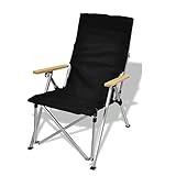 Klappbarer Anglerstuhl Campingstuhl Mit Armlehnen Und Getränkehalter Bis 100 Kg Faltbar Mit Tragetasche(Black)