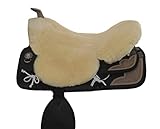 Engel Reitsport Lammfell Sattelsitzbezug Sattelauflage SABEZ3-MED für Western Reitsattel mit Hornausschnitt Horndurchlass Farbe med.