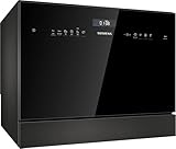Siemens SK25IB00TE, iQ500, Freistehender Kompakt-Geschirrspüler 55 cm, 6 Maßgedecke, schneller Spülen mit varioSpeed, hygienePlus, Flexibles Korbsystem, automatikProgramm, intensiveZone, Schwarz