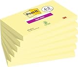 Post-it Super Sticky Notes Promotion, Kanariengelb, Packung mit 6 Blöcken, 90 Blatt pro Block, 76 mm x 127 mm, Farbe: Gelb - Selbstklebende Notizzettel für Notizen, To-Do-Listen und Erinnerungen