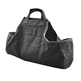 ABOOFAN Brennholzhalter Tragetasche aus Canvas mit Griffen Faltbarer Holzbehälter für Kaminholztransport Robuste Holzträgertasche für Laubholz und Ahornscheite Praktische