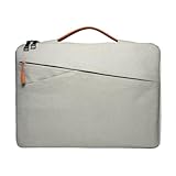 Laptophülle mit Griff, wasserabweisend, mit stoßfester Polsterung, Organizer-Taschen vorne und Gepäckgurt für Reisen, passend für die meisten 15,4-Zoll-Ultrabooks, Grau