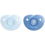 Philips AVENT Soothie Heart Beruhigungssauger für die natürlichen Konturen des Gesichts des Kindes entworfen, hergestellt aus medizinischem Silikon, 2 Stück, SCF099/21