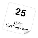 3er Set personalisierte Mülltonnenaufkleber aus Vinyl Aufkleber mit Straßenname und Hausnummer für Mülltonnen 20x20cm selbstklebend wasserfest