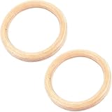 Generisch 2 Stück Turnringe Stange, Turnringe Holz Gym Rings, Gymnastikringe Fitnessringe Aus Birke 32 Mm Outdoor Indoor