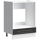 vidaXL Herdumbauschrank Kalmar Schwarz Holzwerkstoff, Backofenschrank, Herdschrank, Ofenschrank, Küchenofenschrank, Küchenherdschrank