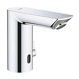 GROHE Bau Cosmopolitan E, Infrarot-Elektronik Armatur für den Waschtisch (wasser- und energiesparender Wasserhahn, berühungslose Waschtischarmatur für das Bad, hygienisch im Gäste WC) chrom, 36453000