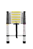 SAILUN® Teleskopleiter Ausziehleiter aus hochwertigem Alu Teleskop-Design Mehrzweckleiter, 11 Sprossen - 81cm bis 3,20m Anlegeleiter, 150 kg Belastbarkeit (3,2m)