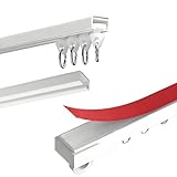 160 cm Selbstklebende Vorhangschiene für Decke oder Wand, Gardinenschiene ohne Bohren Einfache Deckenmontage ideal für Wohnmobil Wohnwagen Duschvorhang Schrank Raumteiler