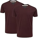 Charles Wilson 2er Packung T-Shirts mit V-Ausschnitt (L, Dark Port (1024))