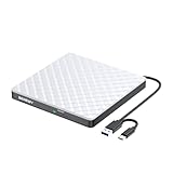 BENEWY Externes CD DVD Laufwerk USB 3.0 & Type-C CD DVD +/-RW Brenner Optische Laufwerke CD DVD Player Reader DVD Laufwerk Extern für PC Laptop Desktop MacBook Windows 11/10/8.1/7 Linux/Mac OS Weiß