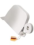 Rollwin Rolladen Gurtwickler Aufputz - aus Deutschland - 185mm Lochabstand Weiß - Maxi Rollladen Aufwickler mit 5m Gurt 23mm Grau genoppt Maxi Wickler aufklappbar inklusive Rolladengurt