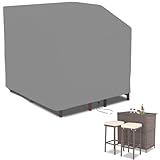 Crysterris Abdeckung für Gartenbar Set,Wasserdicht Schutzhülle für Rattan Bar Set Outdoor, Winterfest Abdeckplane für Bartisch Stuhl für Terrasse mit Kordelzug(Size:420D:104 * 96 * 101cm,Color:Grau)