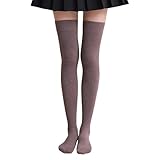YBWZH 1 Paar extra lange einfarbige Oberschenkelstrümpfe über dem Knie hohe Stiefelstrümpfe, Nylon, warm, bronze, Einheitsgröße