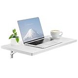 VEVOR Wandklapptisch, 80 x 40 cm, Klapptisch, schwebender Schreibtisch mit Eisenhalterung, herunterklappbarer Schreibtisch für kleine Räume, Heimbüro, Esszimmer, Waschküche, Küche, Bar, weiß