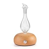 Vernebelungsdiffusor für reines ätherisches Öl, Aromatherapie-Diffusor, Holzsockel & Glasdiffusor für Zuhause, Keine Hitze, kein Wasser
